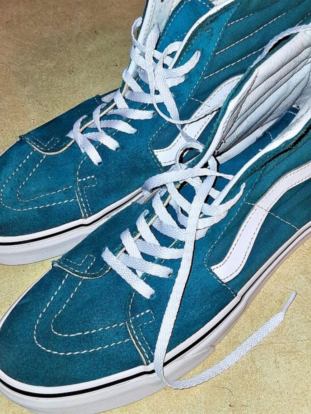 Vans Sk8-Hi High Top Sneakers Teal & White US 9